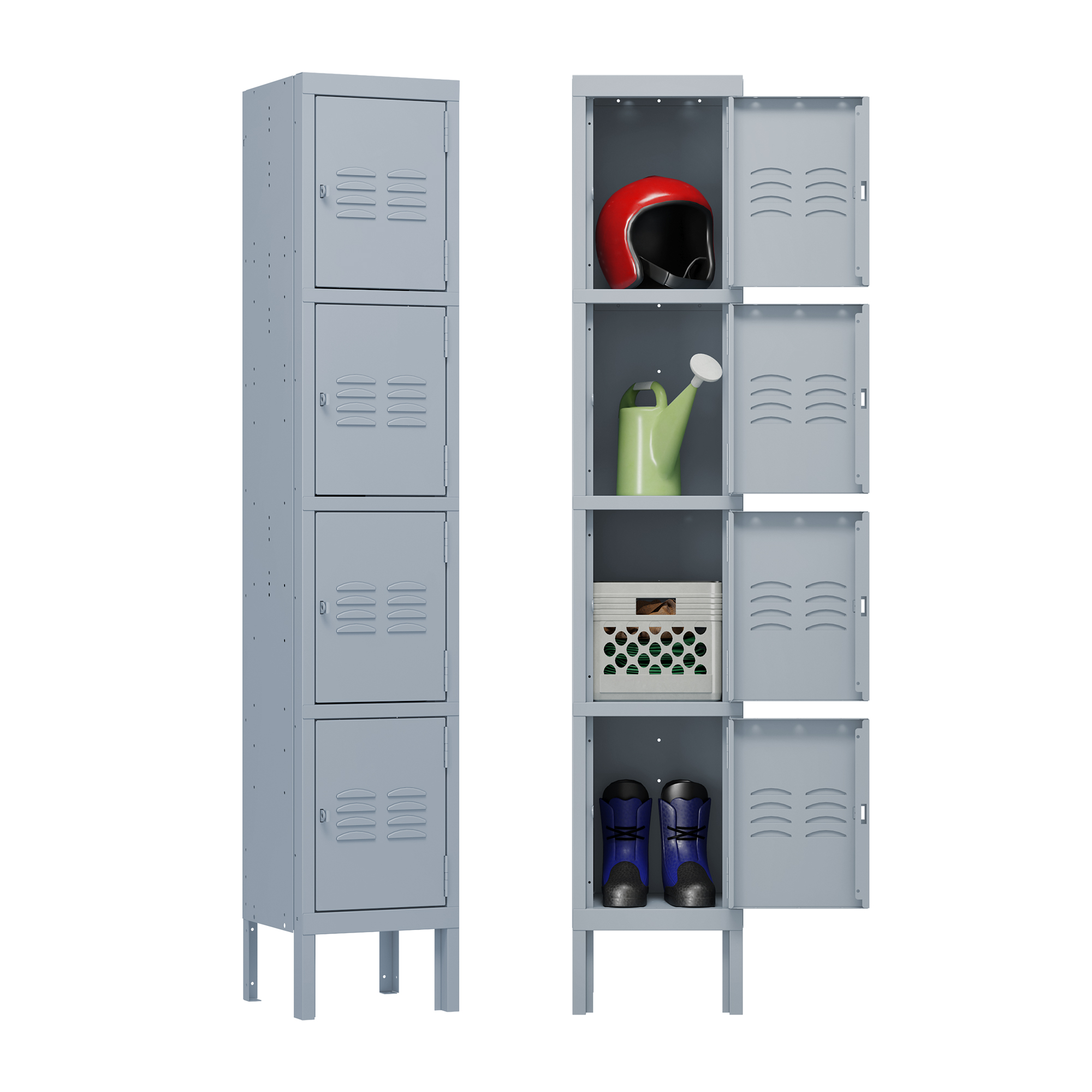 Four door single metal locker