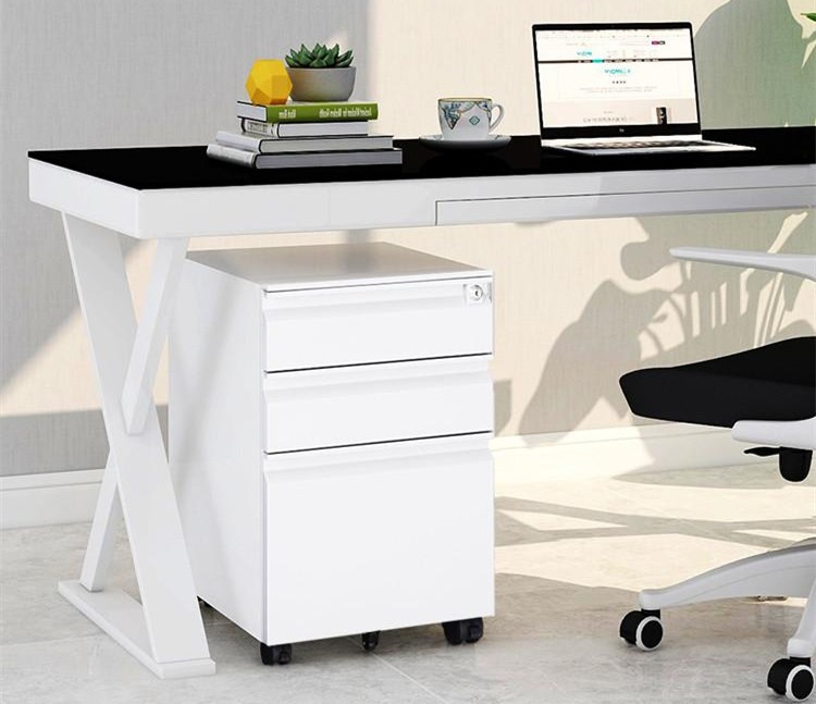 white 3 drawer box box file pedestal for sale