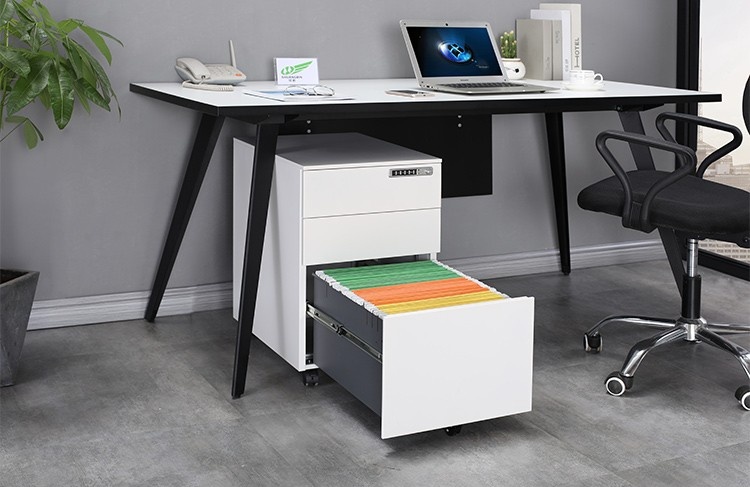 steel 3-drawer mobile pedestal with lock