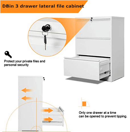 3 drawer steel office works filing cabinet