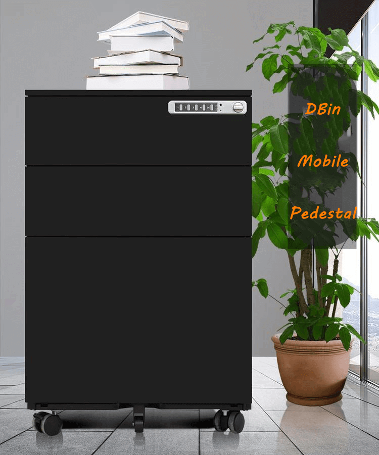 Steel black mobile pedestal file cabinet supplier