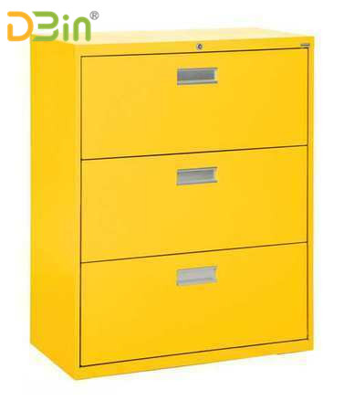 china yellow 3 drawer lateral file cabinet with locker