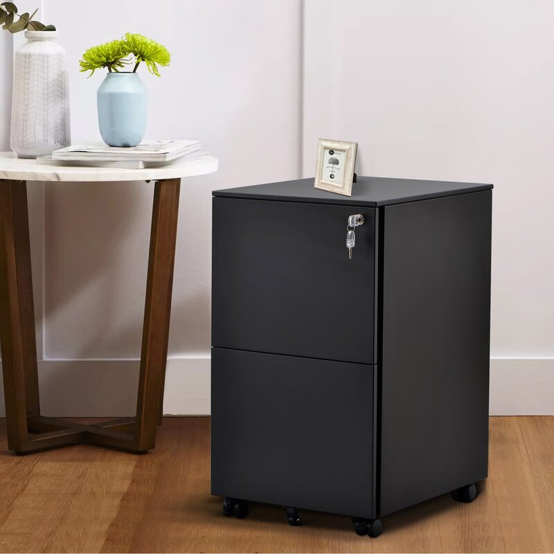 black 2 drawer mobile pedestal for discount