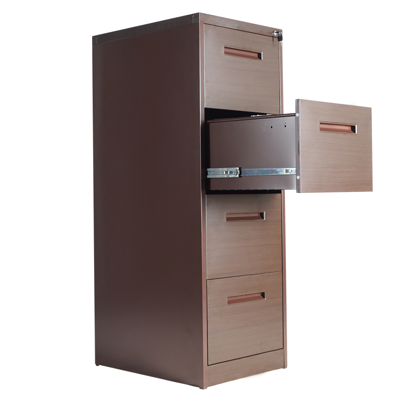 steel brown 4 drawer vertical filing cabinet factory