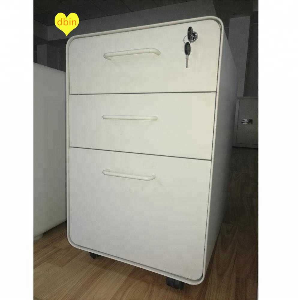 high quality 3 white drawer mobile pedestal supplier