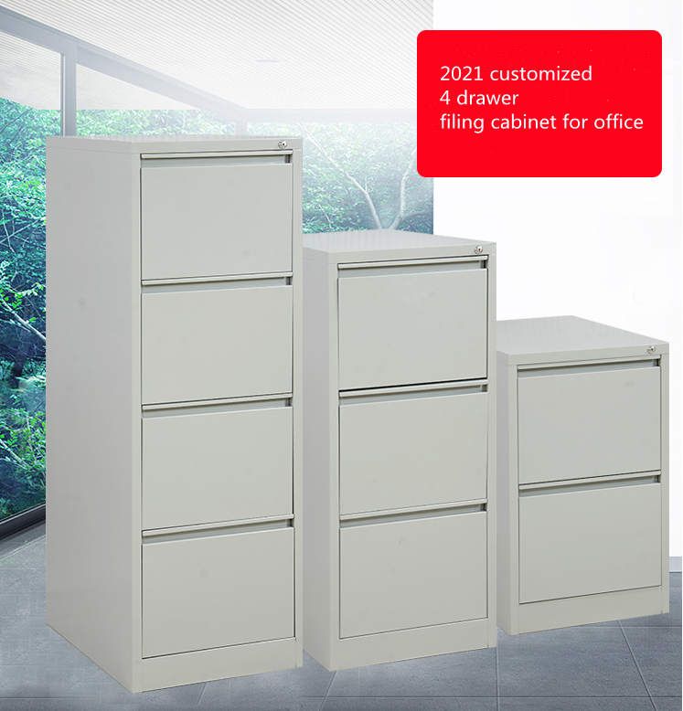 2021 customized 4 drawer filing cabinet for office