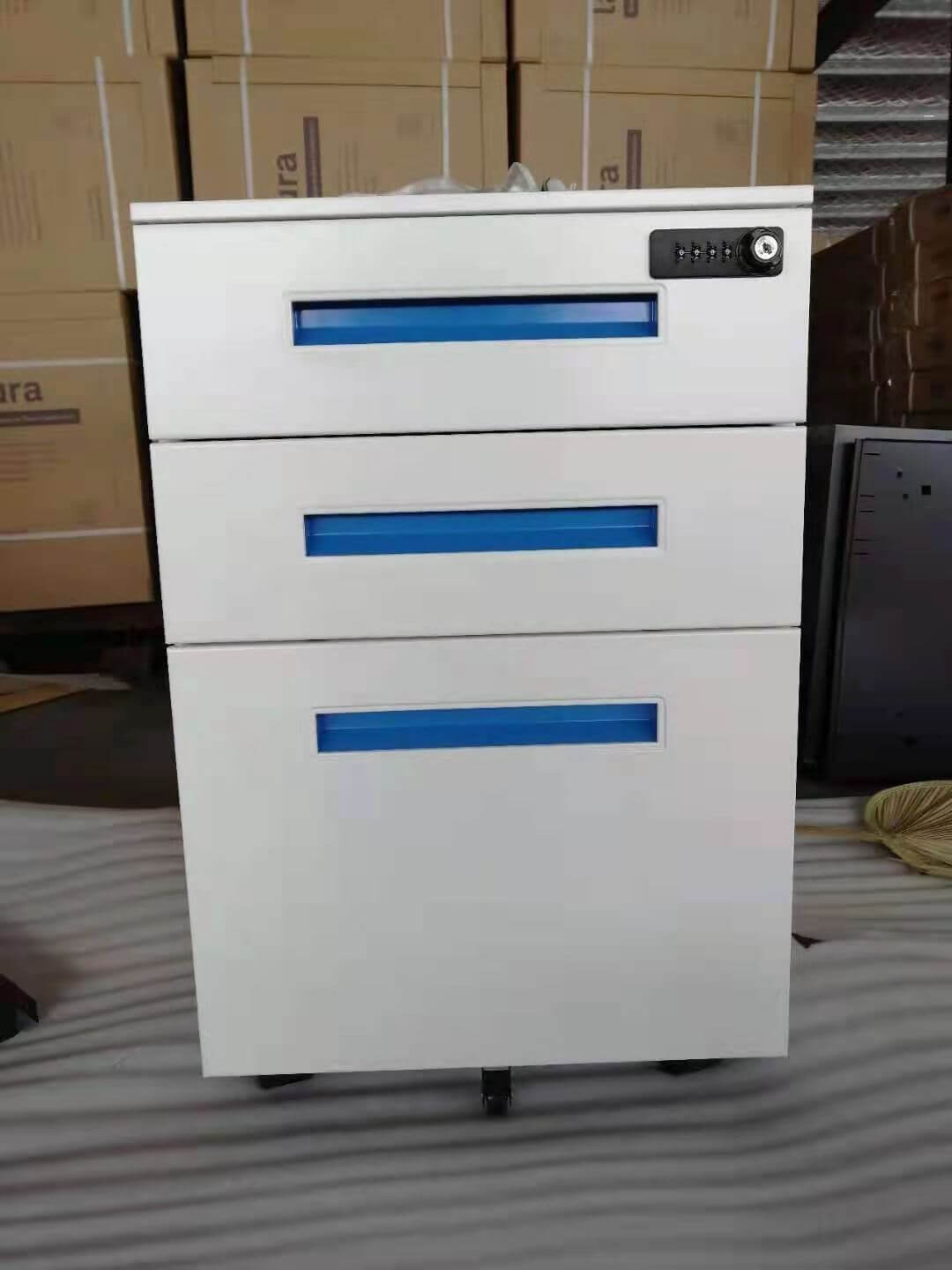 cheap price steel with lock 3 drawer mobile pedestal factory
