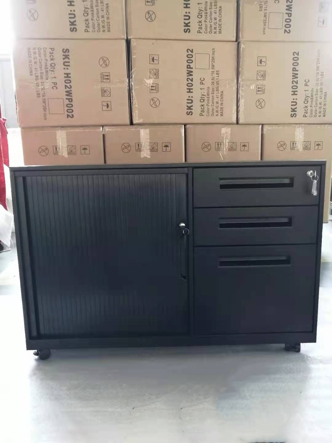 office furniture black steel mobile caddy cabinet for sale