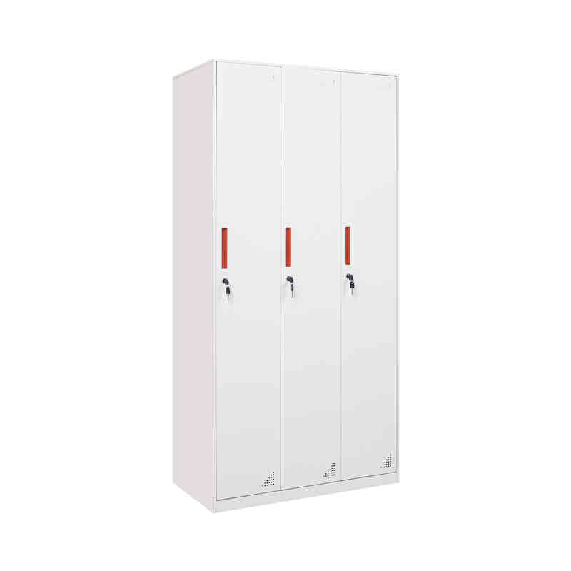 new design white steel 3 door locker manufacturer