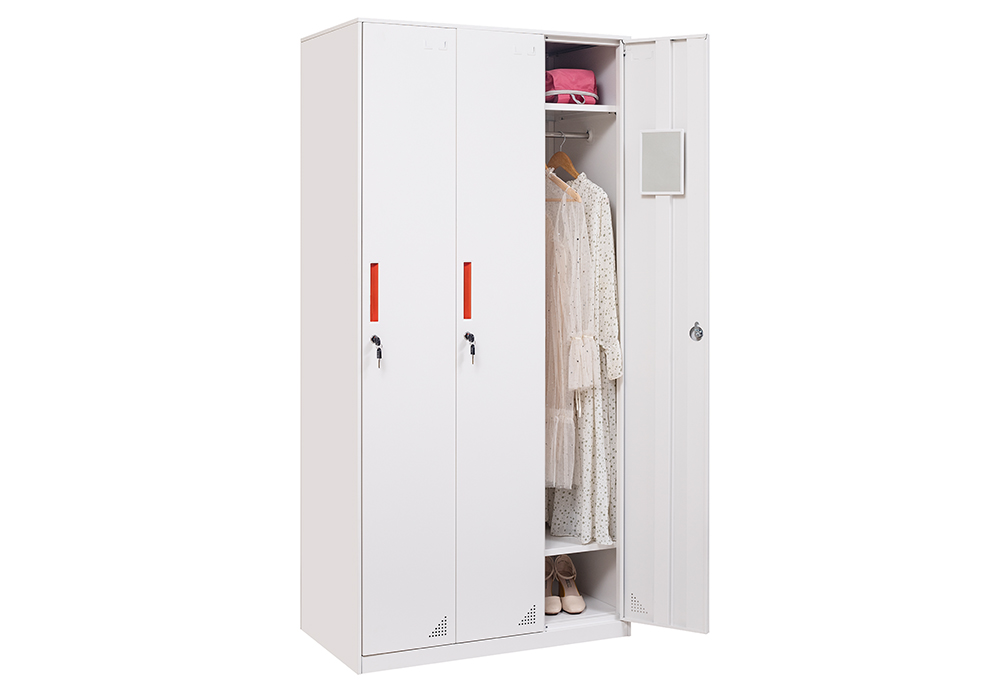 new design white steel 3 door locker manufacturer2