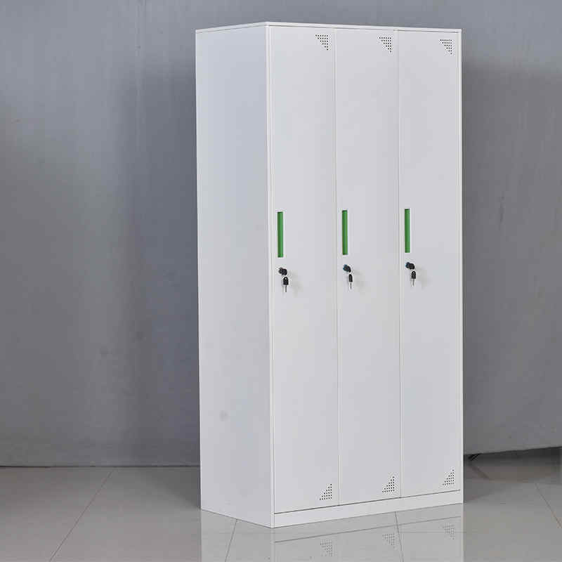 steel white 3 door locker for storage